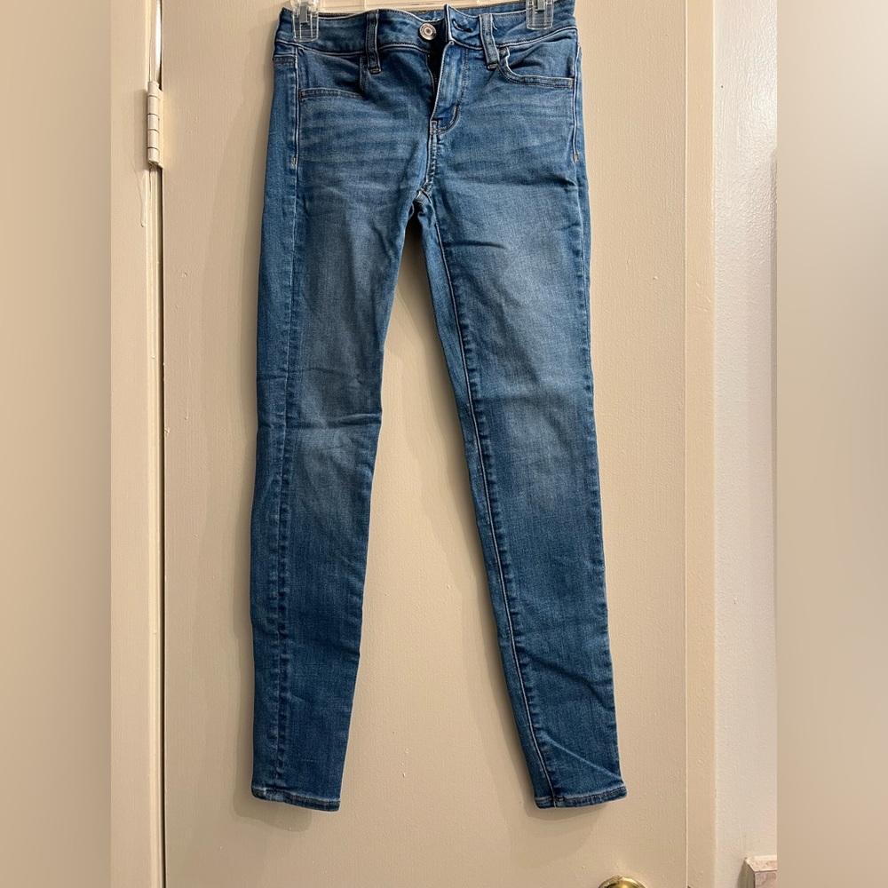 American Eagle Women’s‎ Jeans Size 0 Light Blue Skinny Stretch